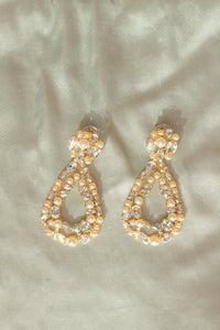 Jewel and Pearl Tear Drop Statement Stud Dangle - Sugar + Style