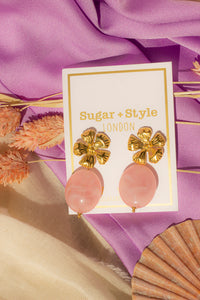 Flower Stud Gemstone Earrings - Sugar + Style