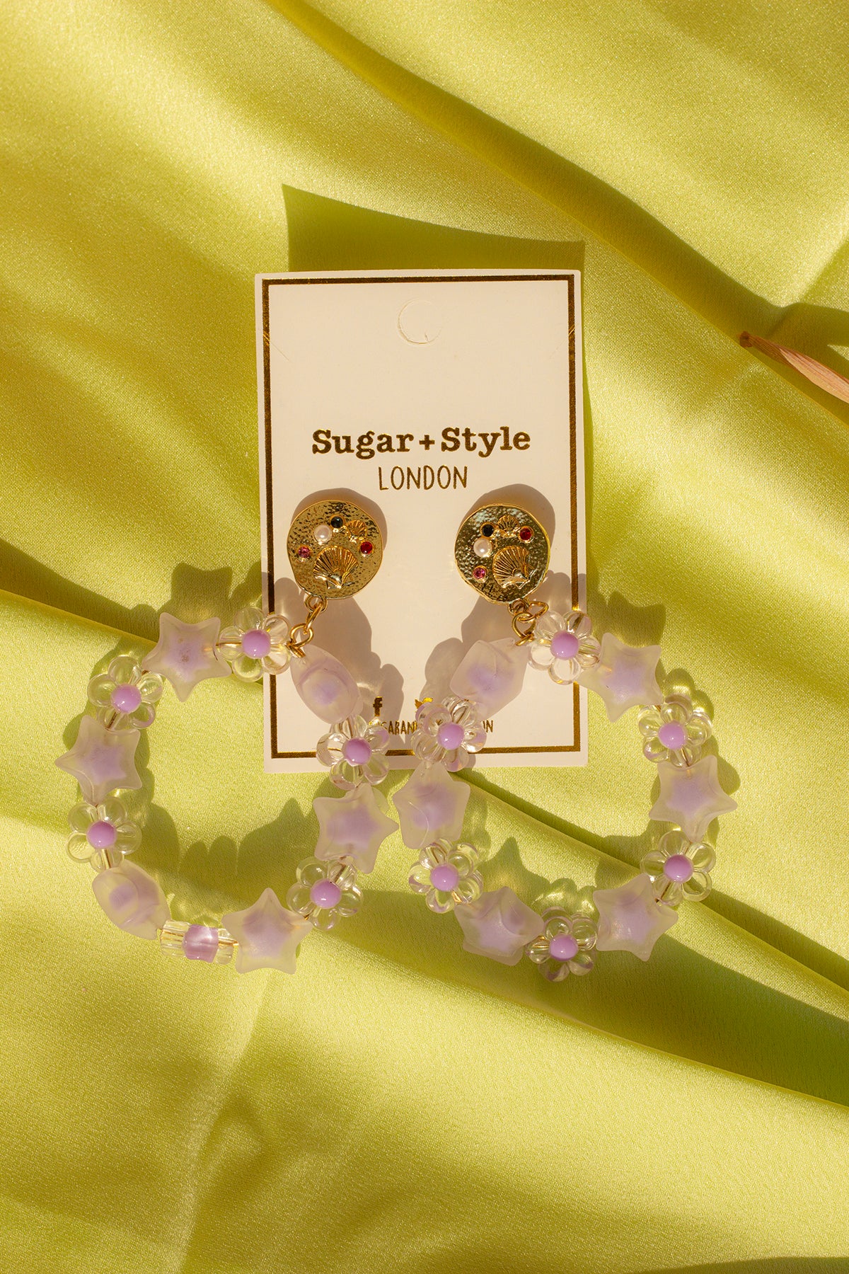Beaded Star Flower Garland Studs - Sugar + Style