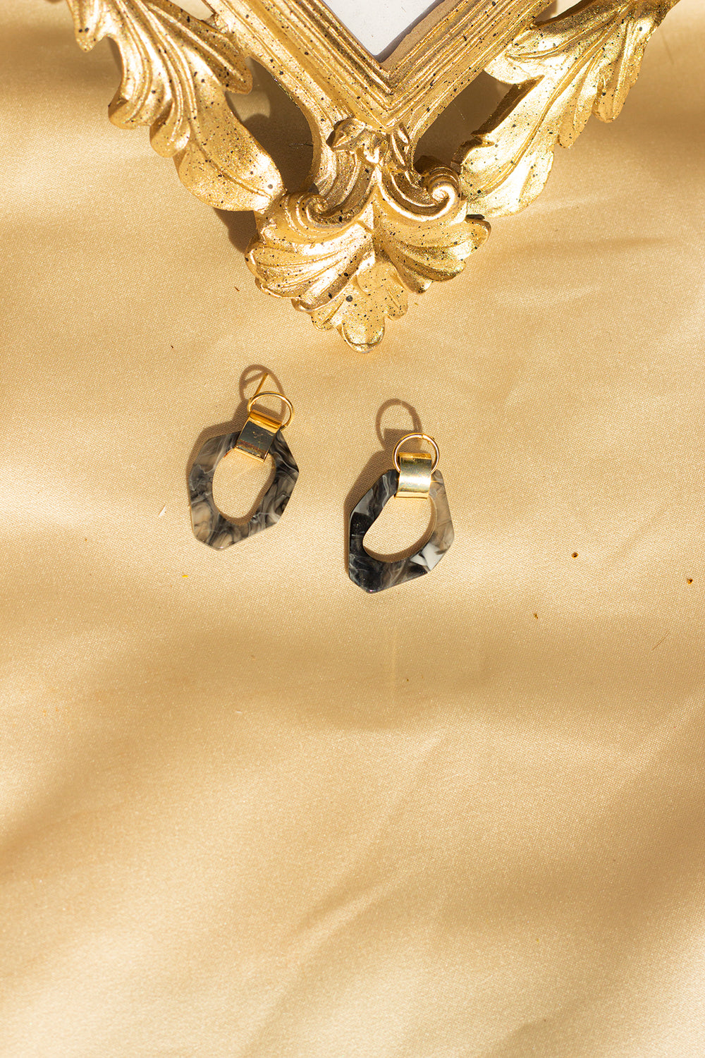 Wiggle Hoop and Gold Bar Drop Earrings - Sugar + Style