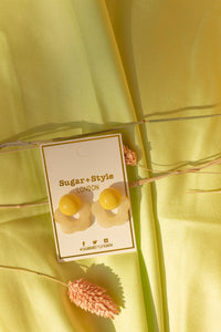 Mini Flower Circle Acrylic Stud Earrings - Sugar + Style