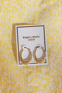Textured Knocker Chunky Mini Hoop Earrings - Sugar + Style