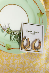 Horse Shoe Star Detail Knocker Earrings - Sugar + Style
