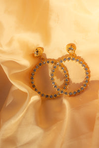 Embellished Diamante Twist Style Garland Stud Earrings - Sugar + Style