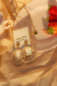 Embellished Pearl Twist Style Garland Stud Earrings - Sugar + Style