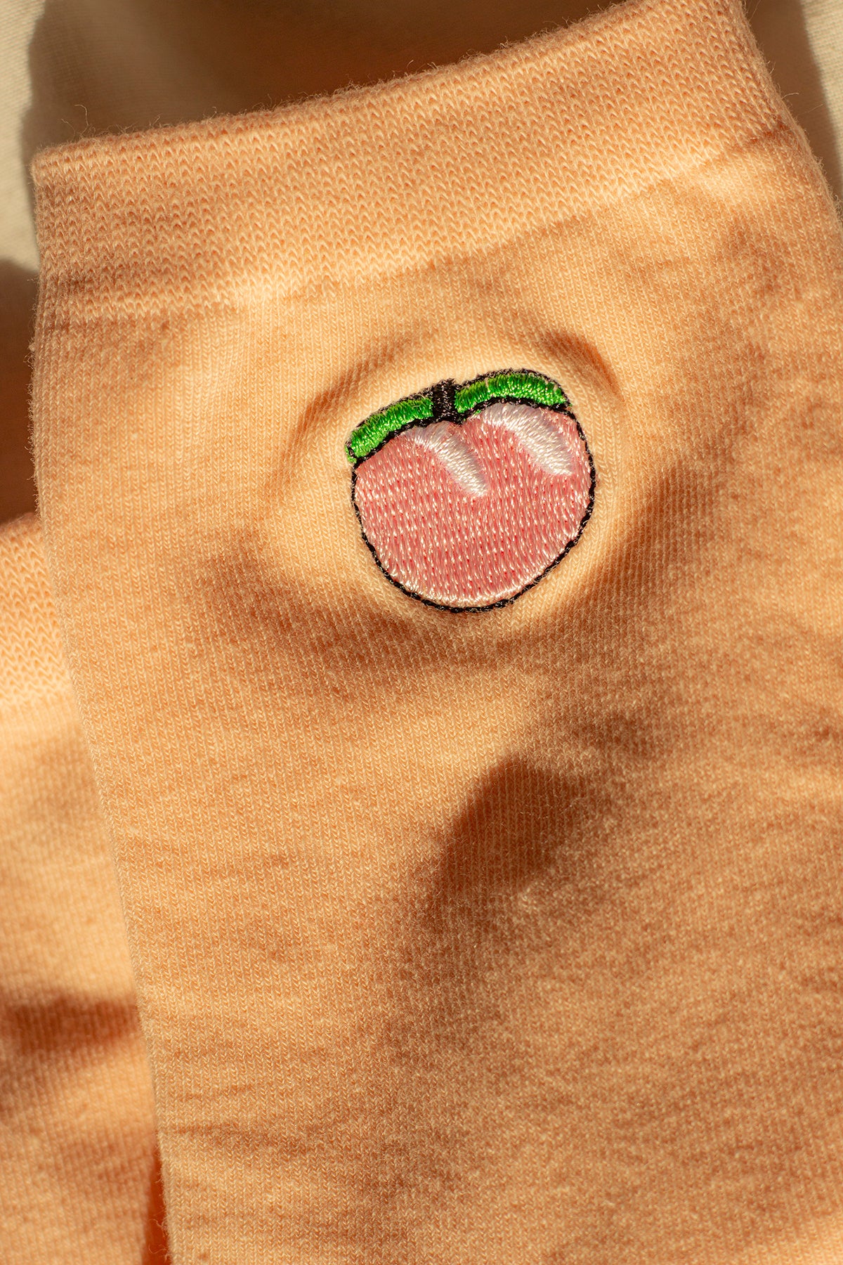 Peach Fruit Embroidered Socks - Sugar + Style