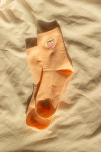 Peach Fruit Embroidered Socks - Sugar + Style