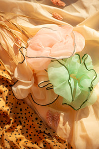 Extra Large Chiffon Look Piped Scrunchie - Sugar + Style