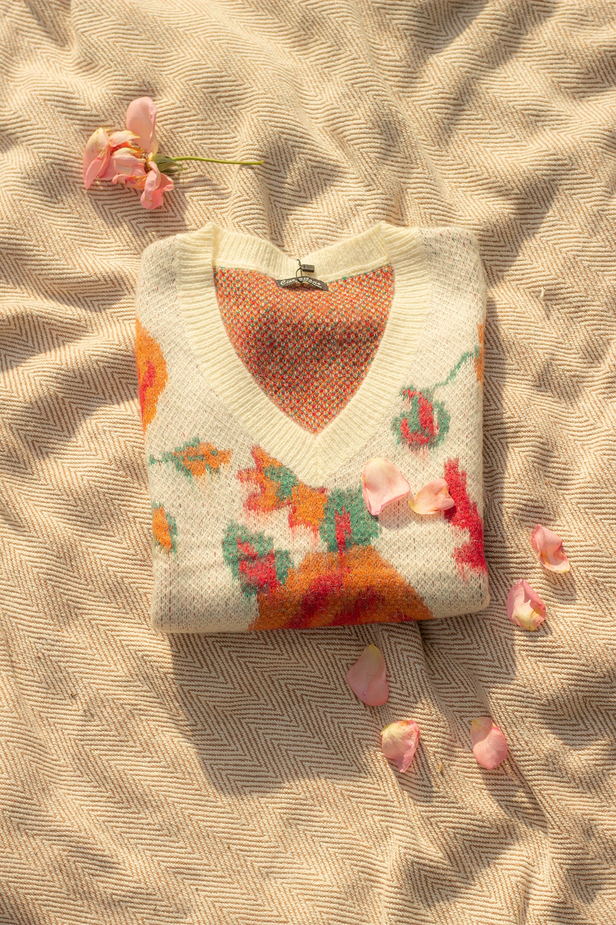 Rose Paint Style Sweater Vest - Sugar + Style