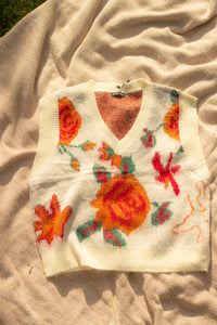 Rose Paint Style Sweater Vest - Sugar + Style