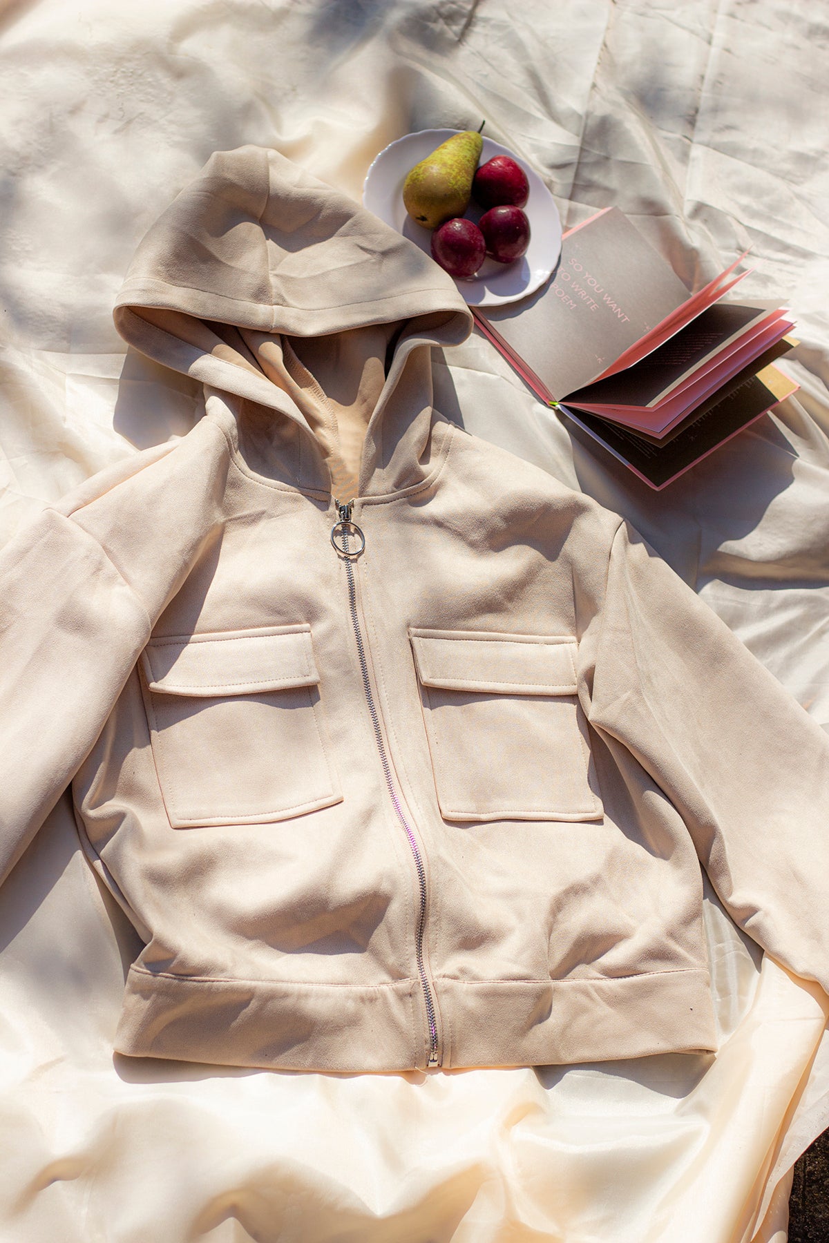 Faux Suede Bomber Jacket - Sugar + Style
