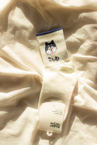 Cute Dog Japanese Text Socks - Sugar + Style