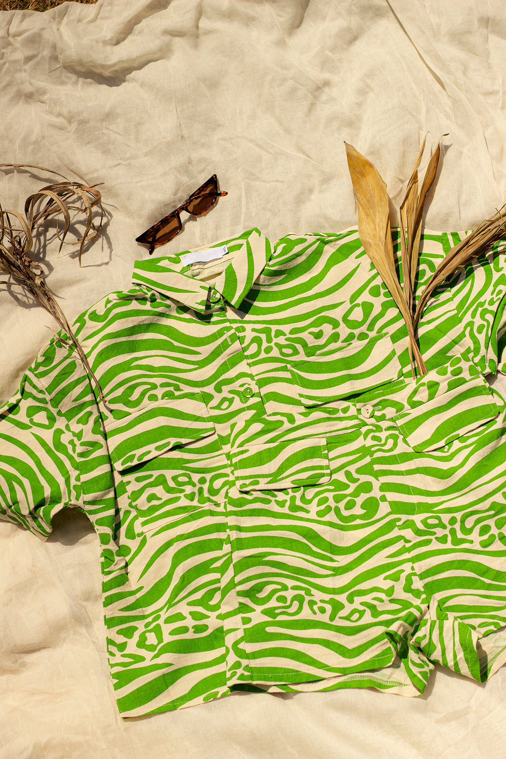 Short Sleeve Safari Animal Print Box Shirt - Sugar + Style
