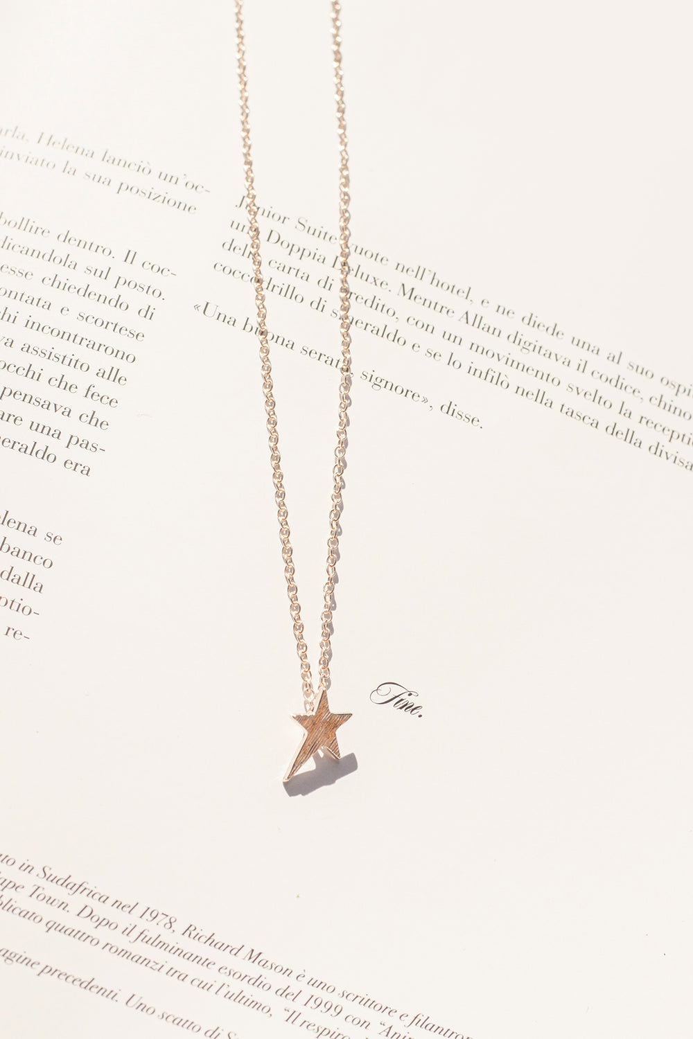 Rose Gold Shooting Star Motif Necklace - Sugar + Style