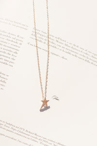 Rose Gold Shooting Star Motif Necklace - Sugar + Style