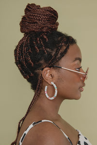 Gold and Rainbow Beaded Stacked Hoop Earrings - Sugar + Style