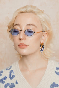 Retro Mini Oval Metal Sunglasses - Sugar + Style