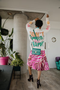 Zebra Print Satin Slip Skirt - Sugar + Style