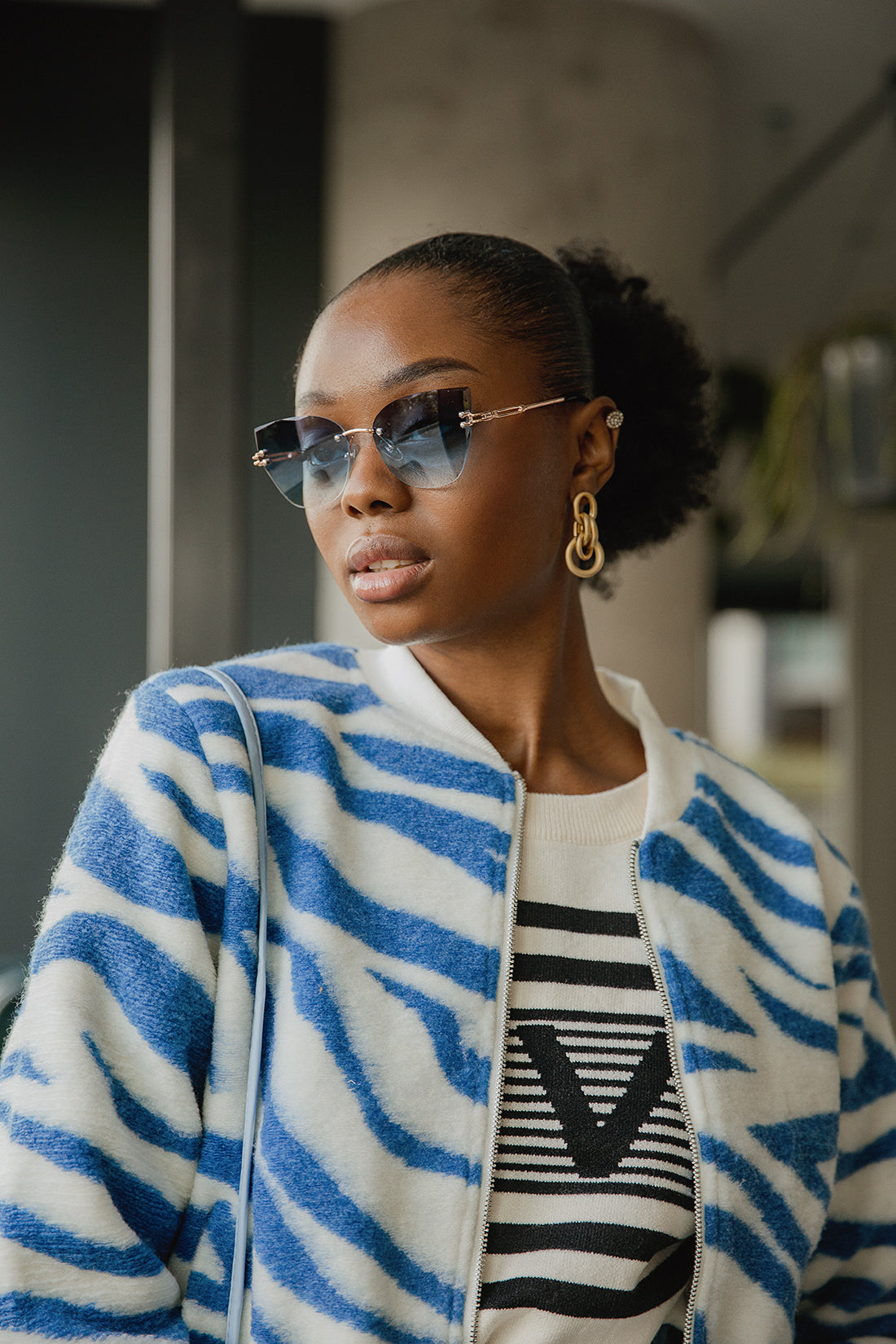 Horizontal Stripe Love Text Jumper - Sugar + Style