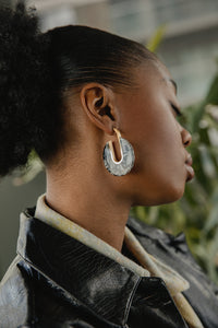 Marbled Circle Acrylic Cut Out Earrings - Sugar + Style