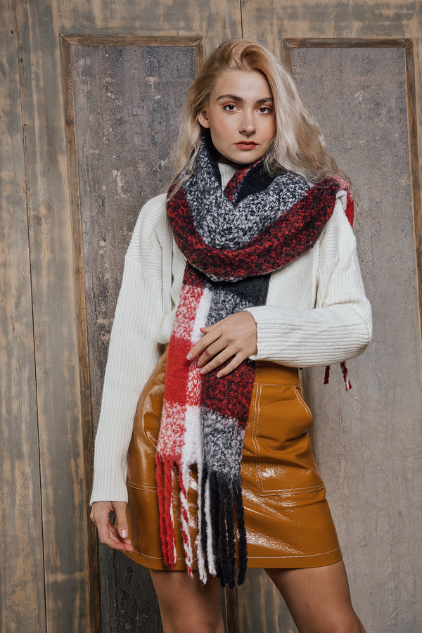 Plaid Warm Wrap Scarf - Sugar + Style