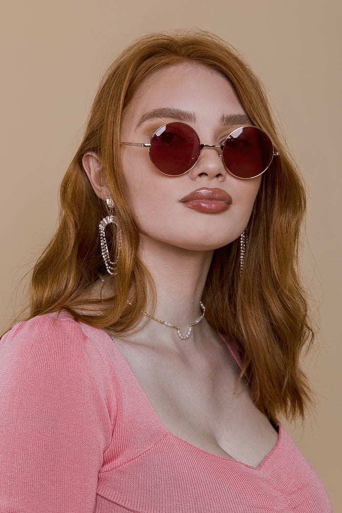 Tint Round Frame Sunglasses - Sugar + Style