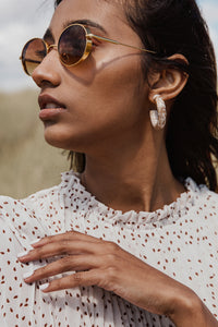Marble Effect Acrylic Circle Hoops - Sugar + Style