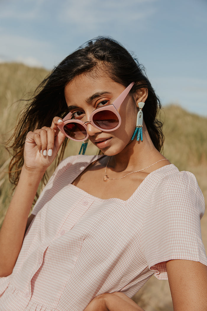 Gold Rim Cat Eye Sunglasses - Sugar + Style