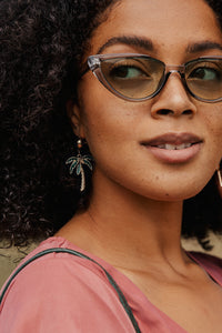 Palm Tree Motif Earrings - Sugar + Style