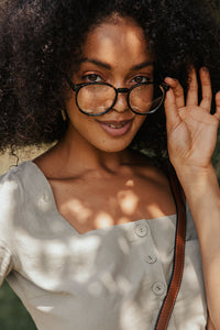 Rounded Tortoise Shell Clear Glasses - Sugar + Style
