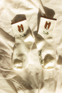 Terrier Dog Japanese Text Socks - Sugar + Style