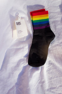 Thick Rainbow Stripe Top Socks - Sugar + Style