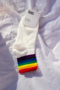 Thick Rainbow Stripe Top Socks - Sugar + Style