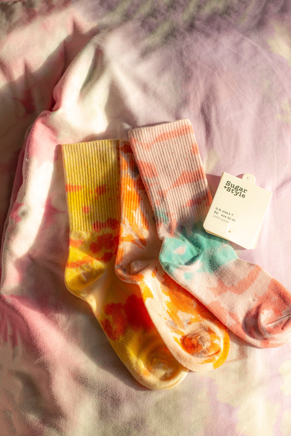 Tie Dye Ribbed Socks - Sugar + Style