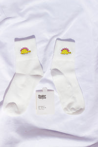 Dinosaur Embroidered Socks - Sugar + Style
