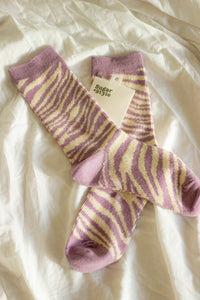 Purple Zebra Print Socks - Sugar + Style